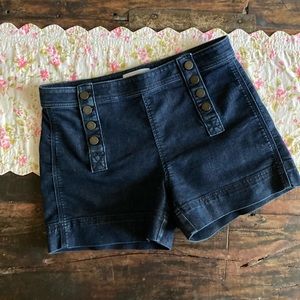 Anne Taylor LOFT denim shorts with sailor buttons size 4